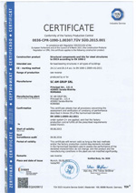 Certificate EN 1090-1